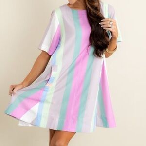 Colorful Striped A-Line Dress